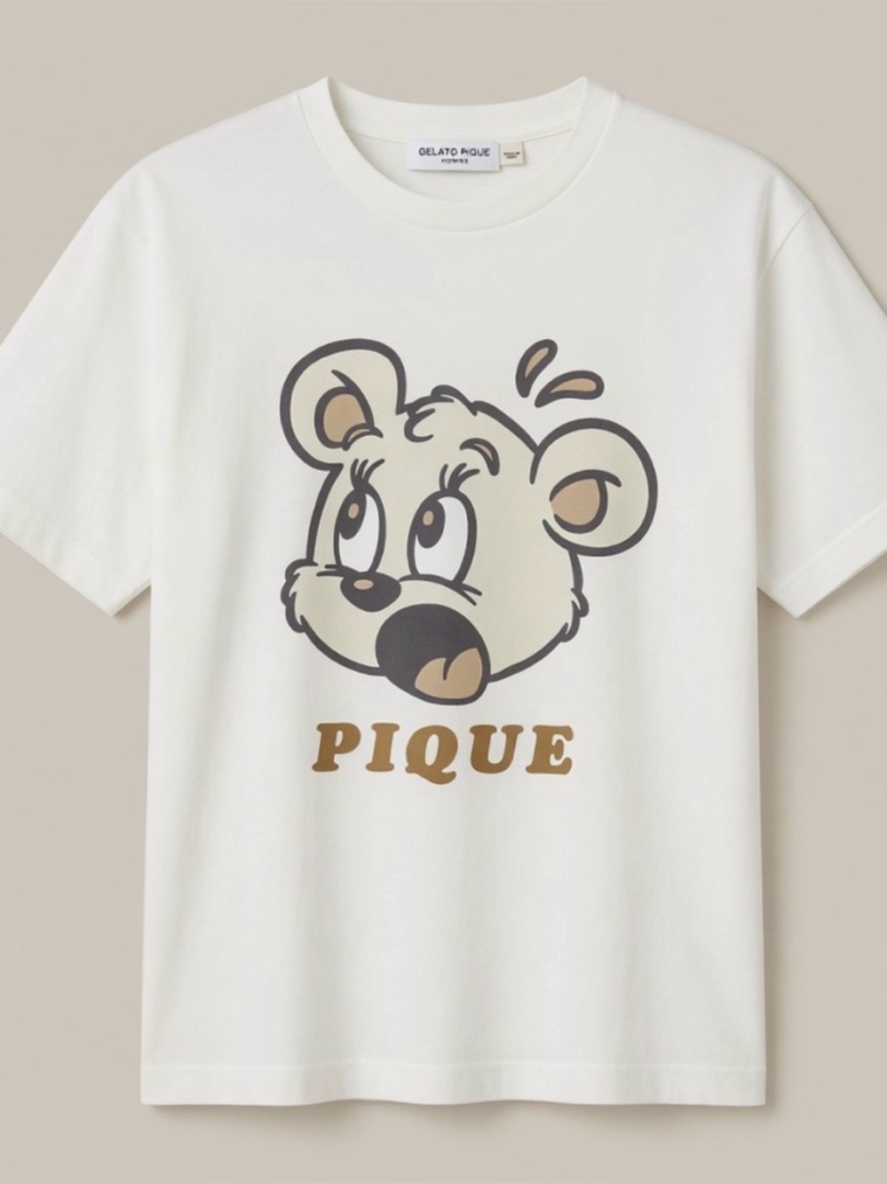 Gelato Pique Homme Cream Bear Graphic Short Sleeve T-Shirt Size Large - Picture 2 of 13